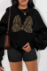 Black Vintage Cute Print Patchwork O Neck Tops