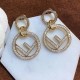 Gold Street Letter Rhinestone Earrings