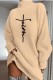 Apricot Casual Print Basic Turtleneck Long Sleeve Dresses