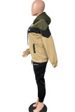 Red Casual Print Patchwork Hooded Collar Long Sleeve Two Pieces