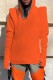 Orange Casual Basic Hooded Collar Tops