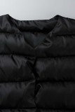 Black Casual Solid Basic Long Sleeve Two Pieces