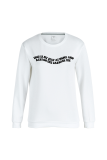 White Street Print Patchwork O Neck Tops