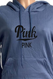 Rose Red Casual Print Letter Hooded Collar Long Sleeve Two Pieces