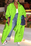Yellow Casual Solid Patchwork Zipper Outerwear