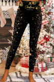 Colour Casual Print Patchwork Skinny High Waist Pencil Full Print Bottoms