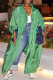 Green Casual Solid Patchwork Zipper Outerwear