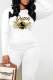 White Street Print Patchwork O Neck Tops