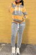 Yellow Casual Striped Print Letter Hooded Collar Long Sleeve Two Pieces