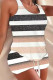 Apricot Casual Print Patchwork U Neck Sleeveless Two Pieces
