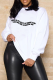 White Street Print Patchwork O Neck Tops