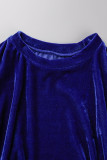 Deep Red Sexy Solid Basic O Neck Long Sleeve Two Pieces