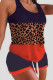 Blue Casual Print Patchwork U Neck Sleeveless Two Pieces