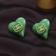 Green Daily Geometric Earrings
