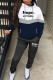 White Casual Print Patchwork Hooded Collar Long Sleeve Two Pieces
