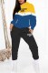 Yellow Casual Print Patchwork Letter Hooded Collar Long Sleeve Two Pieces