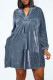 Light Blue Casual Solid Patchwork V Neck Straight Dresses