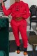 Red Casual Print Letter Hooded Collar Long Sleeve Two Pieces