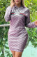 Light Purple Casual Print Letter Hooded Collar A Line Dresses