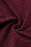 Gold Casual Solid Patchwork Fold Asymmetrical V Neck One Step Skirt Dresses