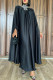 Black Elegant Solid Patchwork Appliques Turtleneck Straight Dresses