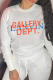 White Street Print Letter O Neck Tops
