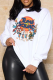 White Cute Character Patchwork O Neck Tops