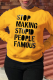Yellow Street Print Letter O Neck Tops