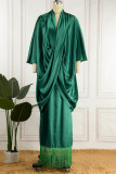 Red Elegant Solid Solid Color V Neck Half Sleeve Two Pieces
