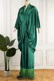 Red Elegant Solid Solid Color V Neck Half Sleeve Two Pieces