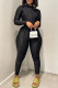 Black Casual Solid Patchwork O Neck Skinny Jumpsuits