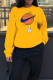 Yellow Sportswear Print Patchwork O Neck Tops
