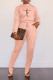 Pink Casual Print Patchwork O Neck Long Sleeve Two Pieces