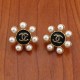 Black Simplicity Geometric Patchwork Pearl Earrings