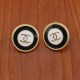 Black Simplicity Geometric Patchwork Earrings