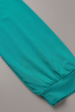 Blue Sexy Solid Patchwork Fold Asymmetrical V Neck Irregular Dress Dresses