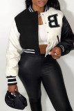 Red Casual Solid Embroidered Patchwork Buckle Cardigan Collar Outerwear