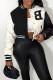 Black Casual Solid Embroidered Patchwork Buckle Cardigan Collar Outerwear