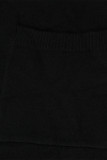 Black Fashion British Style Adult Sweater Solid Patchwork Pocket Conventional Collar Tops