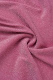 Pink Sexy Solid Backless Square Collar Sling Dress Dresses