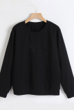 White Fashion Street Print Patchwork Letter O Neck Tops