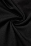 Black Sexy Formal Patchwork See-through Slit O Neck Evening Dress Dresses