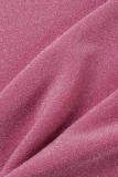 Pink Sexy Solid Backless Square Collar Sling Dress Dresses