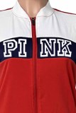 Red Casual Print Letter Zipper Collar Long Sleeve Two Pieces