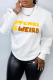 White Casual Basis Print Letter O Neck Tops