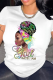 White Street Print Patchwork O Neck T-Shirts