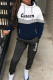 White Casual Print Patchwork Hooded Collar Long Sleeve Two Pieces