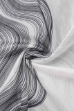 White Sexy Print Patchwork Half A Turtleneck Long Sleeve Two Pieces