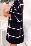 Red Casual Print Patchwork Half A Turtleneck Straight Dresses