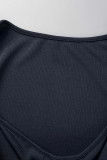 Purple Sexy Solid Patchwork Slit Square Collar Long Sleeve Two Pieces